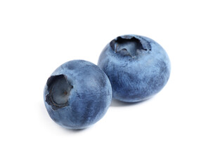 Tasty fresh ripe blueberries on white background