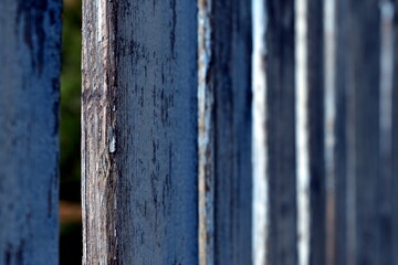 blue wooden fence in the village