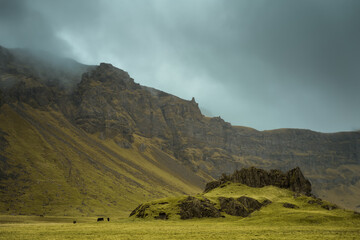 Iceland beautiful nature dramatic landscape. Color toned