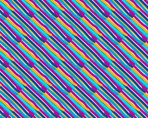 Colorful hand drawn stripe seamless repeat pattern design Illustration