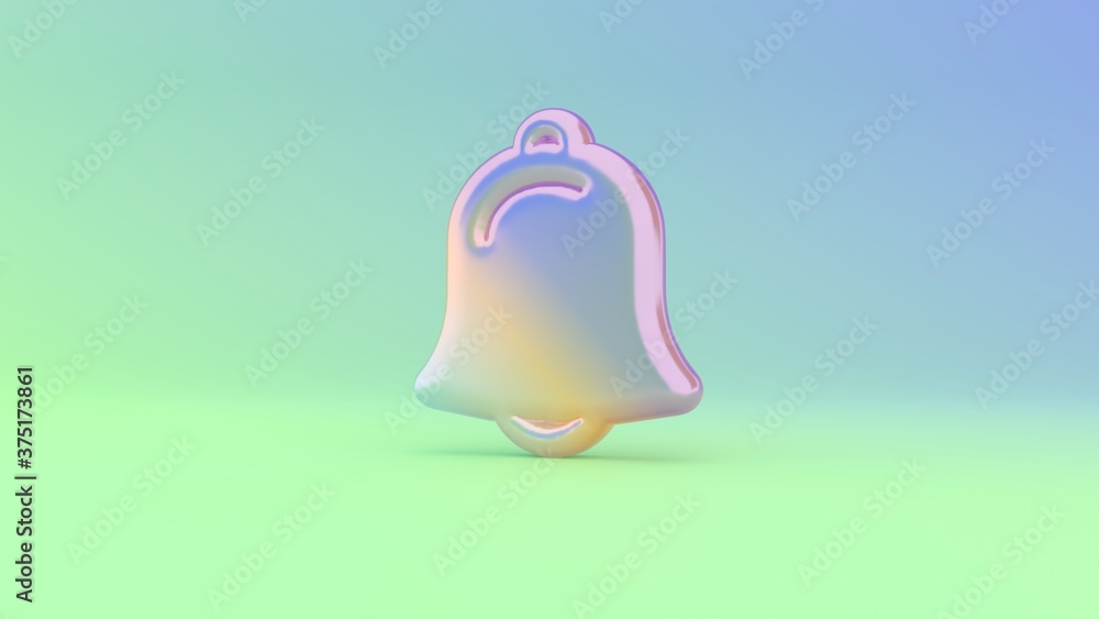 Poster 3d rendering colorful vibrant symbol of alarm on colored background