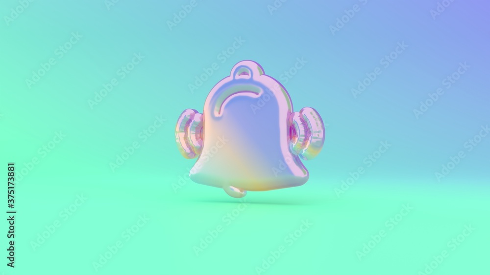 Poster 3d rendering colorful vibrant symbol of alarm on colored background