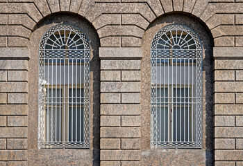 Windows on facade, downtown Rio