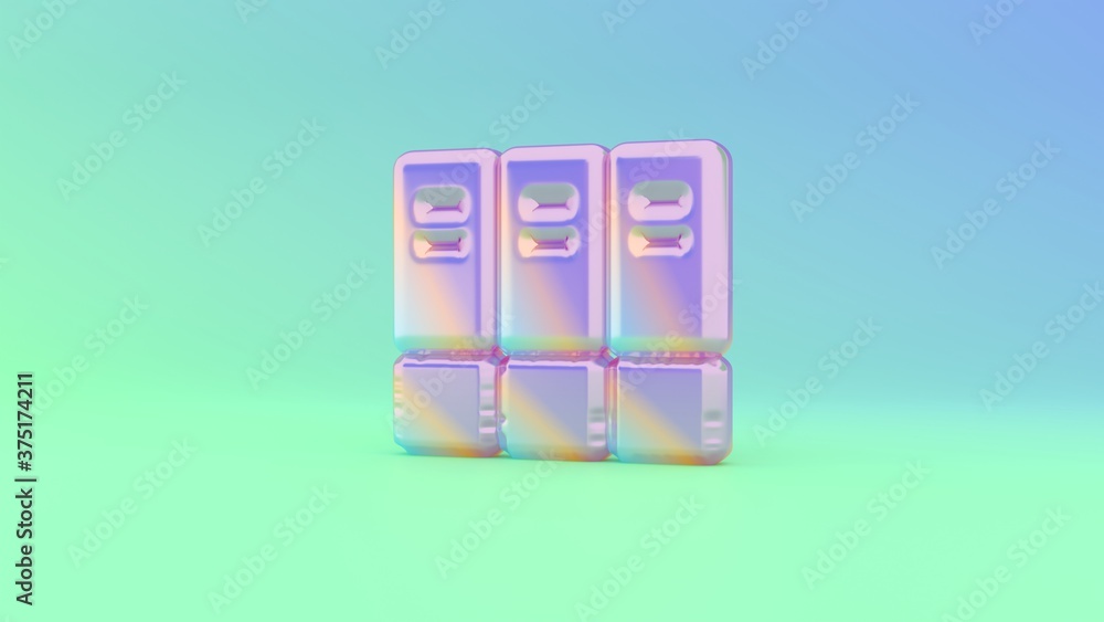 Poster 3d rendering colorful vibrant symbol of archive on colored background