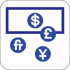 Currency exchange public information signs