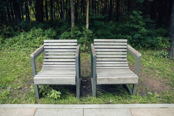eco bench for the relax in the city park
