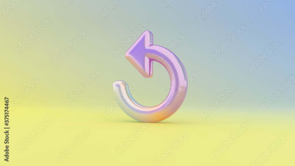 Poster 3d rendering colorful vibrant symbol of refresh arrow on colored background