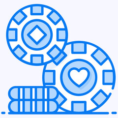 
Trendy style of bet casino, hand holding coin icon
