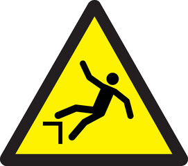 Danger of falling signs and symbols