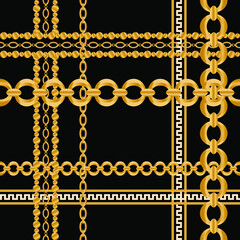 seamless pattern with golden chains
