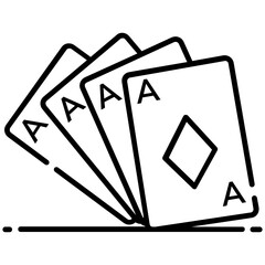 

Playing ace cards icon in flat design.
