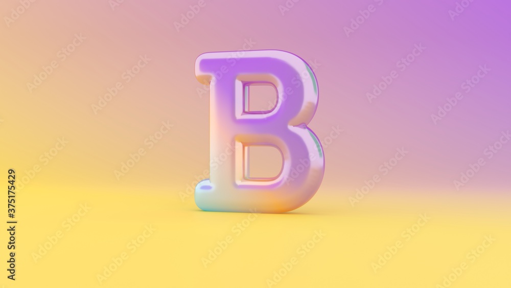 Poster 3d rendering colorful vibrant symbol of bold on colored background