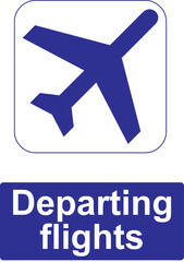 departing flights public information sign