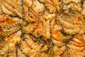 Pulpo.Mercado de S´Olivar.Ciudad de Palma. Mallorca. Baleares.España.