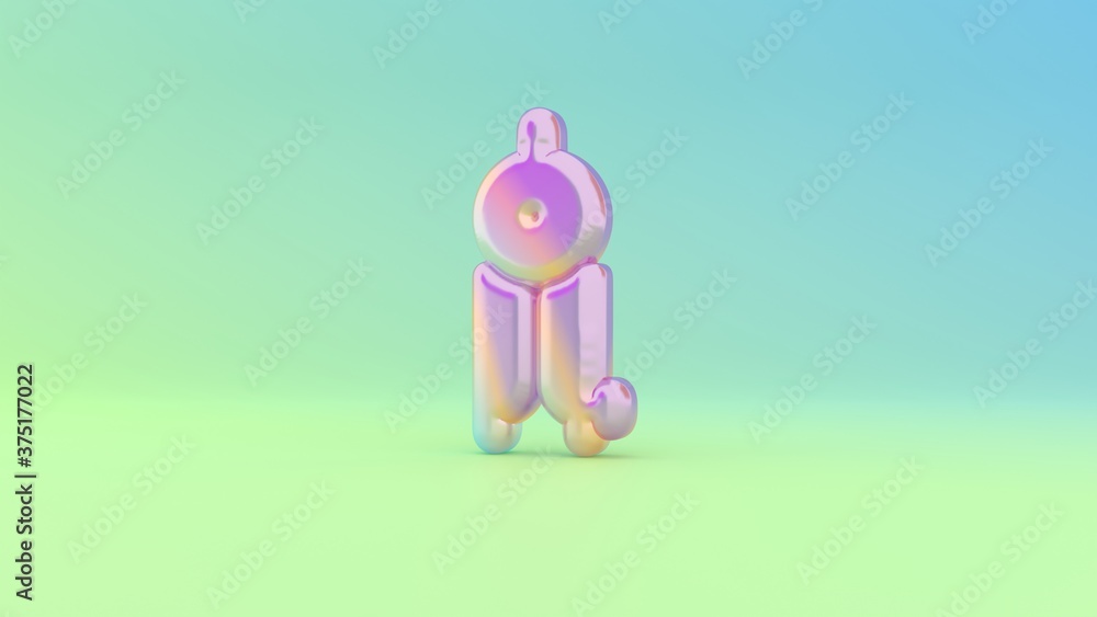 Poster 3d rendering colorful vibrant symbol of compass on colored background