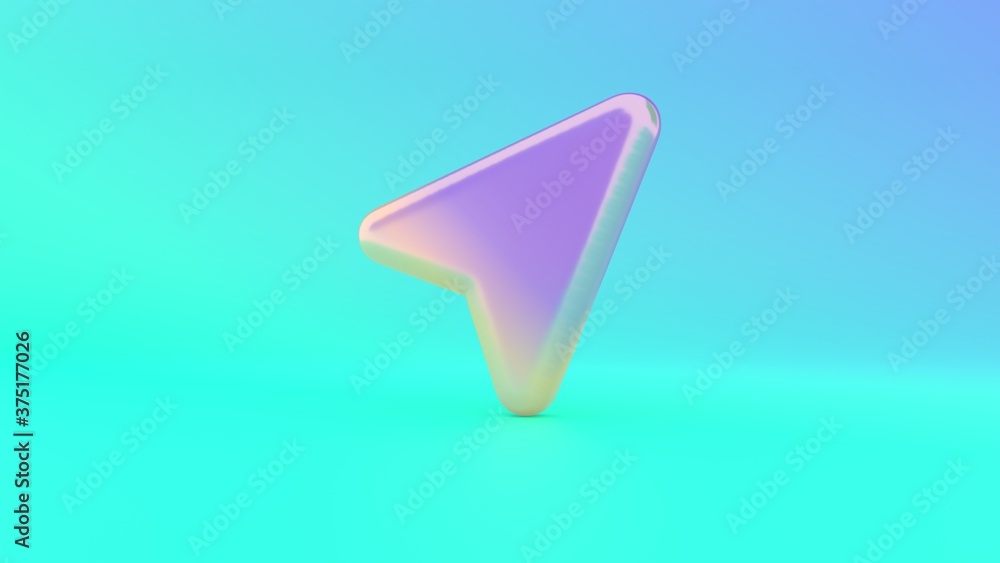 Poster 3d rendering colorful vibrant symbol of compass on colored background