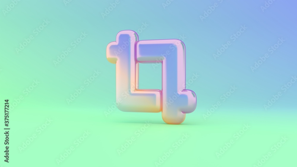 Poster 3d rendering colorful vibrant symbol of crop alt on colored background