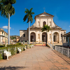 Plaza Mayor and Church Parroquial Mayor or Santisima Trinidad, Trinidad, Sancti Spiritus Province,...