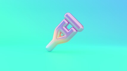 3d rendering colorful vibrant symbol of crutch on colored background