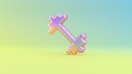3d rendering colorful vibrant symbol of dumbbell on colored background