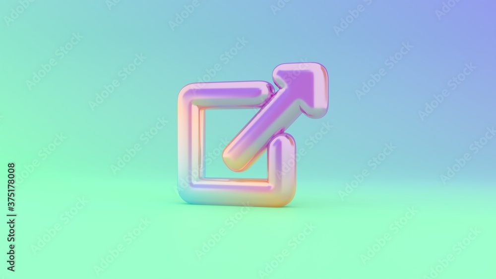 Poster 3d rendering colorful vibrant symbol of external link on colored background