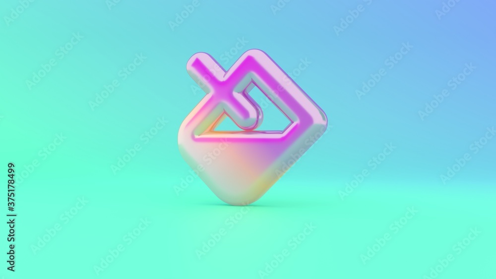Poster 3d rendering colorful vibrant symbol of fill on colored background