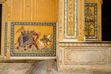 Jaipur, India - August 2020: View of the Nahargarh Fort, also known as Tiger Fort, in Jaipur on August 31, 2020 in Rajasthan, India.