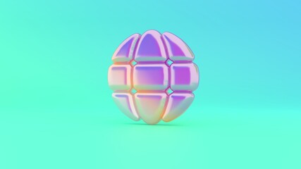 3d rendering colorful vibrant symbol of globe on colored background