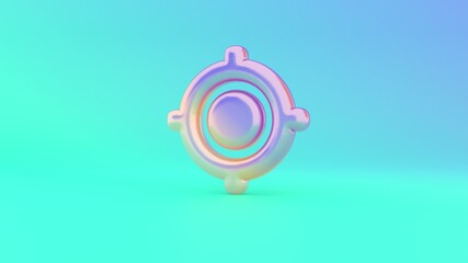 3d rendering colorful vibrant symbol of gps fixed indicator on colored background
