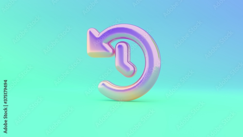 Poster 3d rendering colorful vibrant symbol of history on colored background
