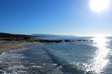 Beautiful sea landscape. Sea, mountain, coastline. 