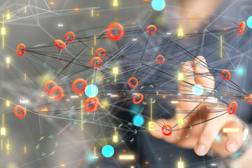 Digital Network and data concept.