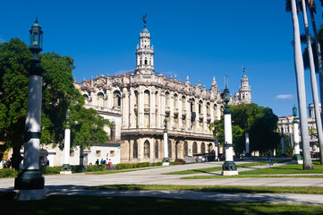 Fototapeta na wymiar Baroque façade of the Gran Teatro (Great Theater), Havana, Cuba.