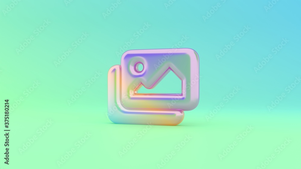 Poster 3d rendering colorful vibrant symbol of images on colored background