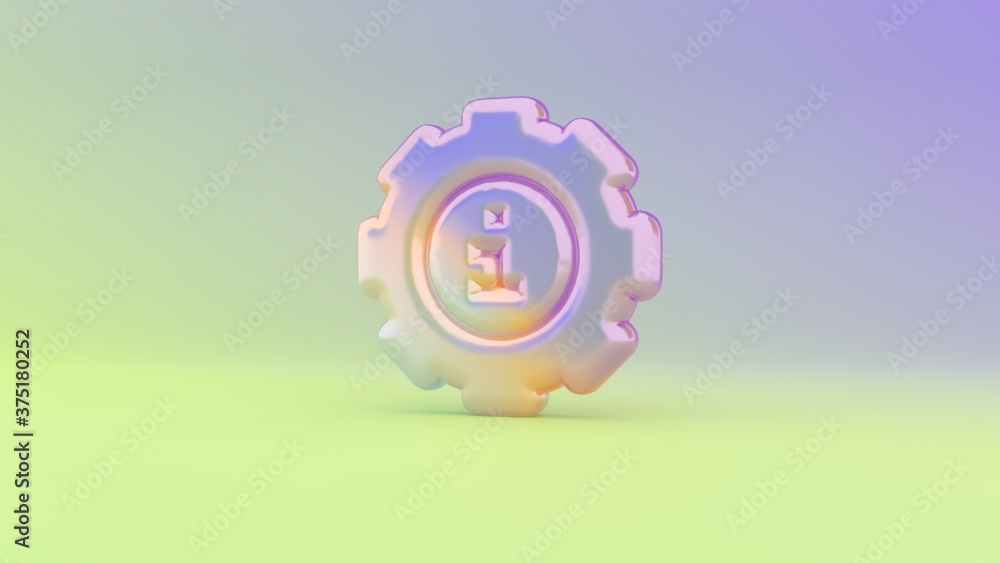 Poster 3d rendering colorful vibrant symbol of info on colored background