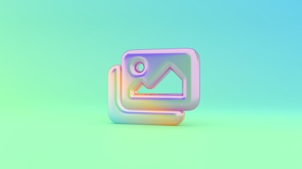 3d rendering colorful vibrant symbol of images on colored background