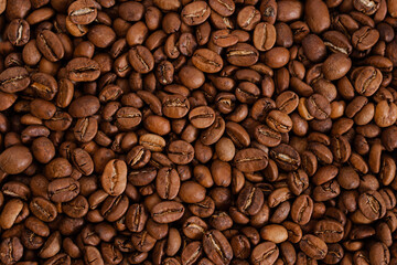 Naklejka premium Coffee beans topshot