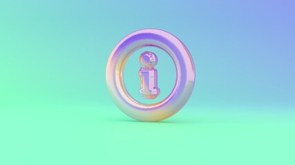 3d rendering colorful vibrant symbol of info on colored background