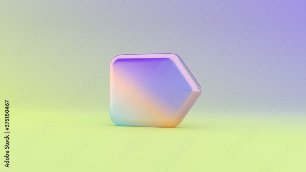 Poster 3d rendering colorful vibrant symbol of interface on colored background