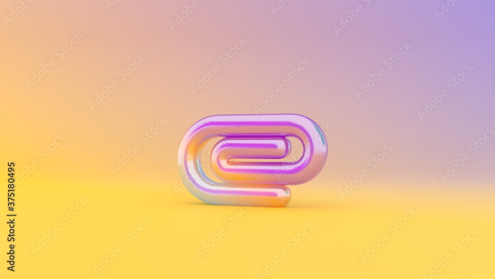 Poster 3d rendering colorful vibrant symbol of interface on colored background