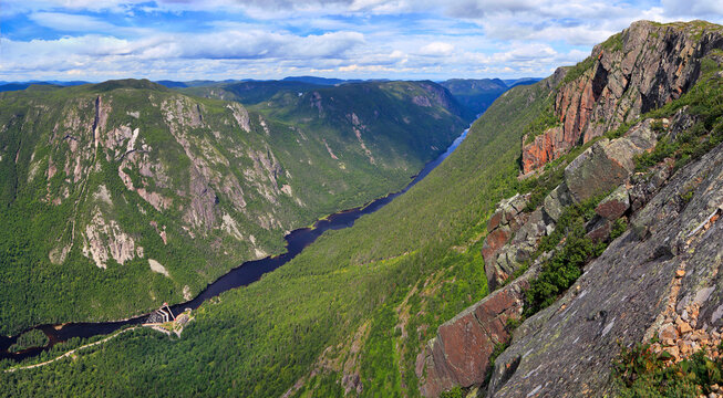 Acropole des Draveurs,  view of Hautes-Gorges-de-la-Riviere-Malbaie, Quebec, Canada
