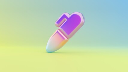 3d rendering colorful vibrant symbol of marker on colored background