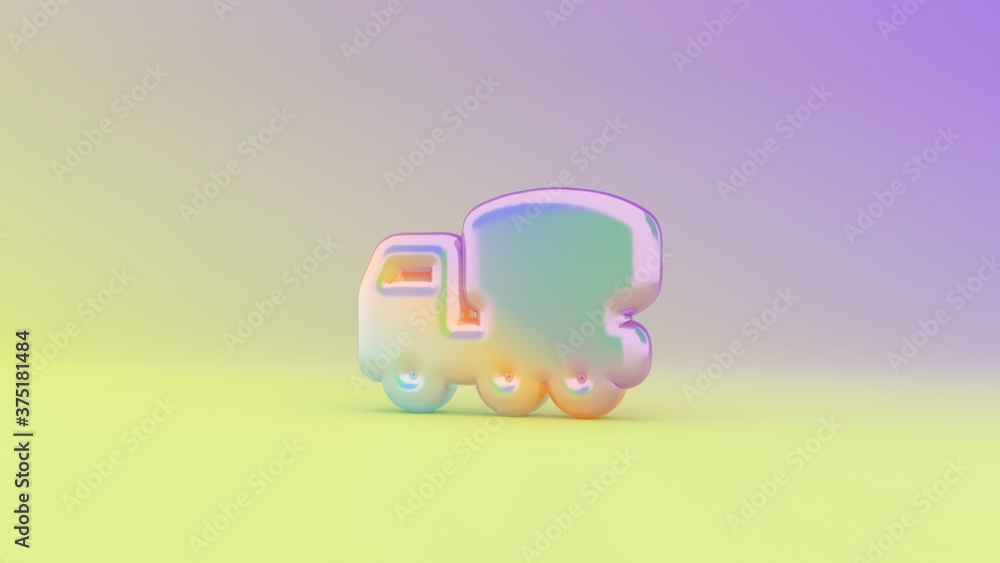 Poster 3d rendering colorful vibrant symbol of mixer on colored background