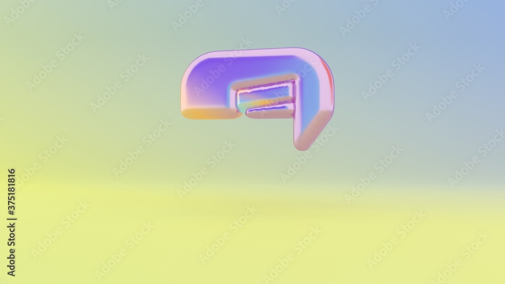 Poster 3d rendering colorful vibrant symbol of music player on colored background