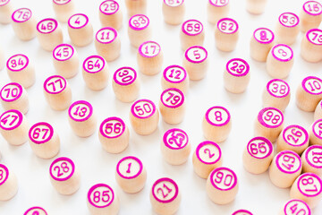 lotto on white background, kegs on white background