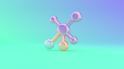 3d rendering colorful vibrant symbol of network on colored background