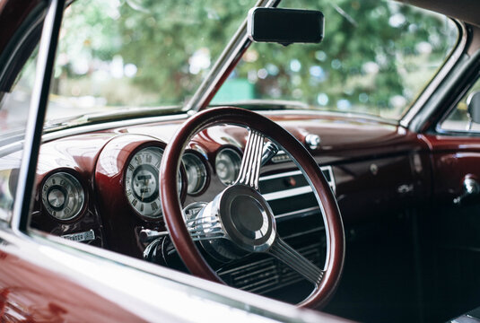 Interior Of A Beautiful, Restored Classic Car