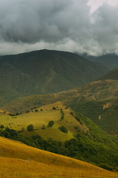 storm clouds on the hills
