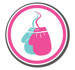 gender right in boxing gloves sing; can use for print or web. girls power symbol.