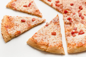 slice of pizza, pizza margarita, pizza on white background, big pizza, food delivery